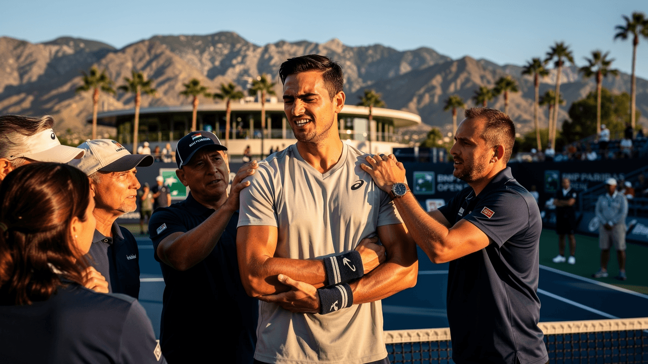 Djokovic withdraws from Indian Wells quarterfinals with right arm injury