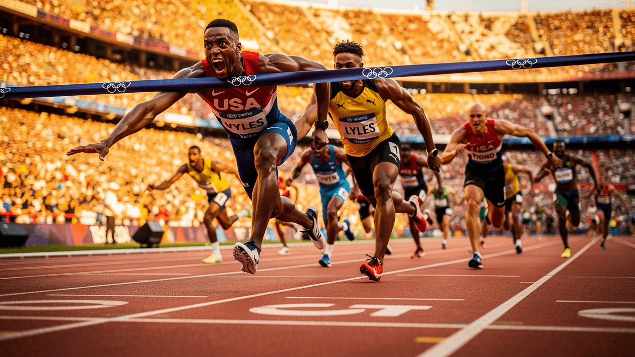 Noah Lyles Wins Olympic 100m Gold in Record 9.79-Second Finish