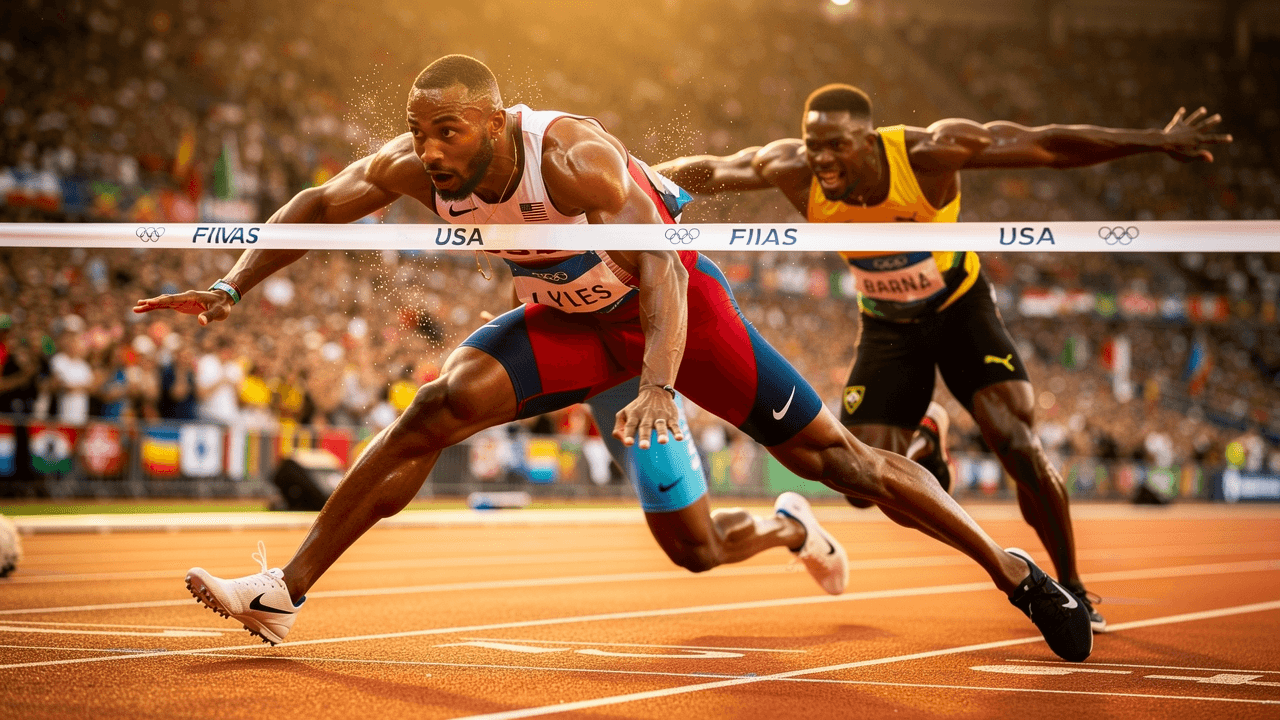 Noah Lyles Wins Olympic 100m Gold in Record 9.79-Second Finish